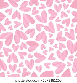 Cute hand drawn hearts seamless pattern, lovely romantic background, great for Valentine's Day, Mother's Day, textiles, wallpapers, banners  - vector design
