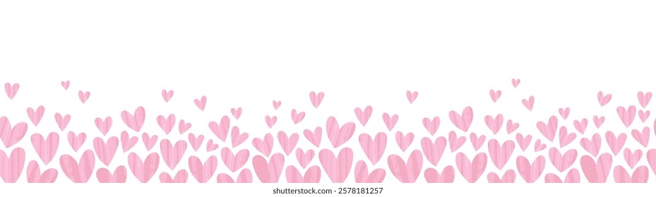 Cute hand drawn hearts seamless pattern, lovely romantic background, great for Valentine's Day, Mother's Day, textiles, wallpapers, banners  - vector design
