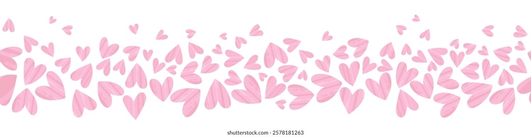 Cute hand drawn hearts seamless pattern, lovely romantic background, great for Valentine's Day, Mother's Day, textiles, wallpapers, banners  - vector design
