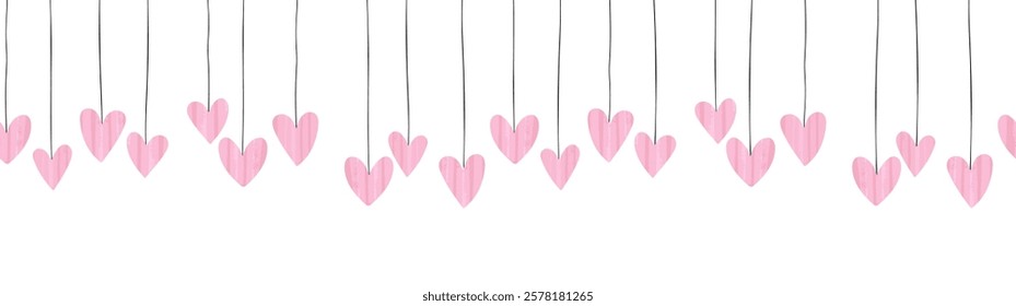 Cute hand drawn hearts seamless pattern, lovely romantic background, great for Valentine's Day, Mother's Day, textiles, wallpapers, banners  - vector design
