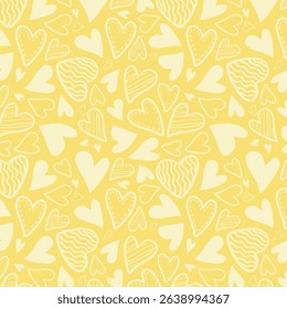 Cute hand drawn hearts seamless pattern, lovely romantic background, great for Birthday , Mother's Day, textiles, wallpapers, banners - vector design