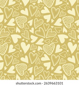 Cute hand drawn hearts seamless pattern, lovely romantic background, great for Birthday , Mother's Day, textiles, wallpapers, banners - vector design