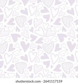 Cute hand drawn hearts seamless pattern, lovely romantic background, great for Birthday , Mother's Day, textiles, wallpapers, banners - vector design