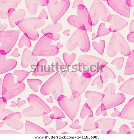 Cute hand drawn hearts seamless pattern, lovely romantic background, great for Valentine's Day, Mother's Day, textiles, wallpapers, banners  - vector design