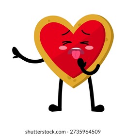 Cute Hand Drawn Heart-shaped Cookie yuck disgusted