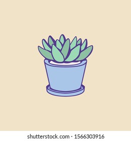 Cute hand drawn houseplant. Vector image for creative design of posters, cards, banners, invitations and websites.