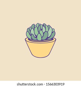 Cute hand drawn houseplant. Vector image for creative design of posters, cards, banners, invitations, websites, etc.