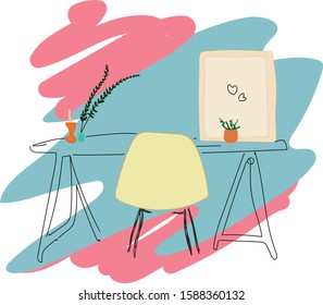 Pastel Coloured Photo Studio Lighting Equipment Stock Illustration ...