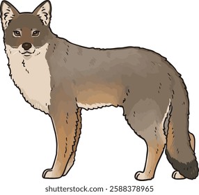 Cute hand drawn illustration of Coyote