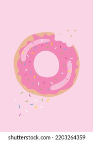 Cute Hand Drawn Illustration Donut Sprinkles Stock Vector (Royalty Free ...