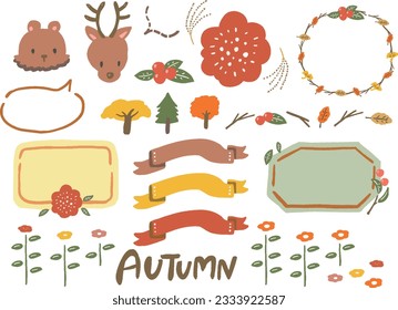  Cute Hand Drawn Illustration Frameset for Autumn