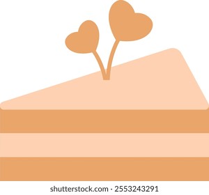 Cute hand drawn illustration heart sandwich