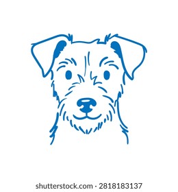 Cute Hand Drawn Jack Russell Terrier Dog Face Vector Illustration Of A Wirehaired Puppy Portrait