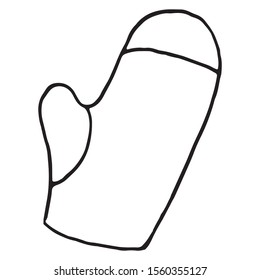 Cute hand drawn knitted mittens. vector illustration ilsolated on white background. Winter, christmas motifs.