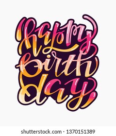 Cute hand drawn label - Happy birthday Party Logotype