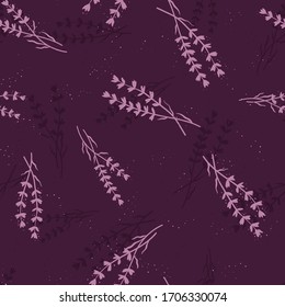 Modalidades sin fisuras de lavanda dibujada a mano, fondo floral con flores de doodle, excelente para los tejidos de verano y primavera, pancartas, papel pintado, envoltura - diseño vectorial
