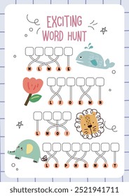 cute hand drawn learning english worksheet printable for kids education activity