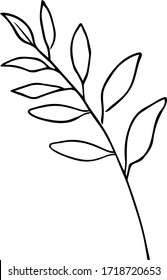 Cute hand drawn leaves in doodle style isolated on white background. Sketch elements set for graphic and web design.
