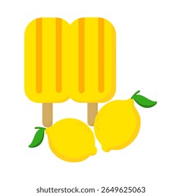 Cute Hand Drawn Lemon Double Popsicle