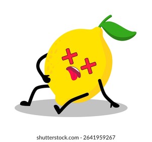 Cute Hand Drawn lemon fainted