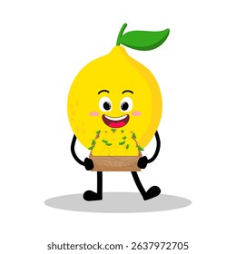 Cute Hand Drawn Lemon Selling Fruit