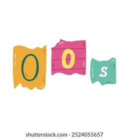 Cute hand drawn lettering with 00s with anonymous numbers and letter in Y2k aesthetic. Retro typography of 2000s years with alphabet cut out from newspapers, journals, magazines. Nostalgic, 00s vibes.