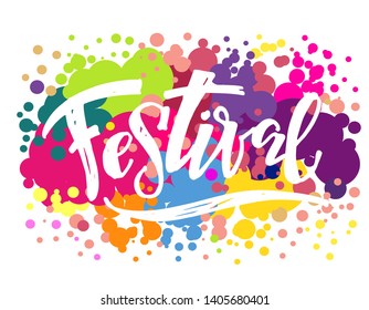 Cute hand drawn lettering poster banner - Festival 