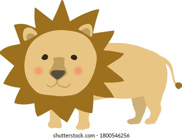 Cute hand drawn lion illustration