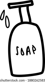 
cute hand drawn liquid soap. Vector icon illustration