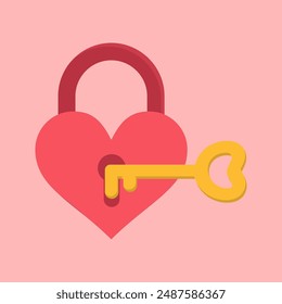 Cute Hand Drawn Lock of Love Illustration