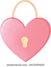 cute hand drawn lock valentine day sticker 