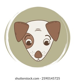 Cute hand drawn logo design template, icon and badge for social media highlights cover with funny dog expression