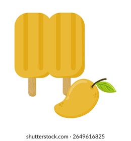 Cute Hand Drawn Mango Double Popsicle