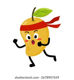 Niedlich Hand gezeichnet Mango Laufen Joggen