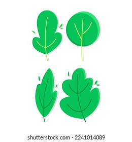 Cute hand drawn minimal leaves illustration, nature decorative elements