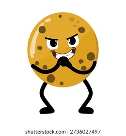 Cute Hand Drawn Mischievous Choco Chips Cookie Expression