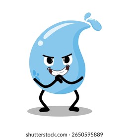 Cute Hand Drawn Mischievous Water Drop Expression