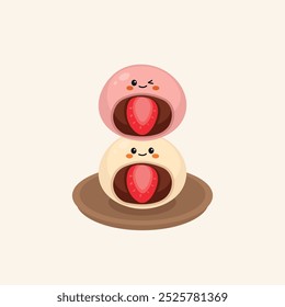 Cute Hand Drawn Mochi Vector Illustration