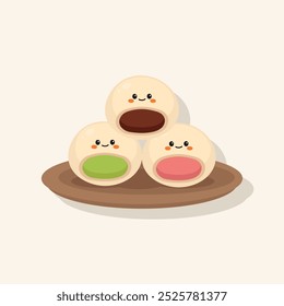 Linda mano dibujada Mochi Ilustración vectorial