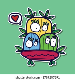 ilustración vectorial de personaje monstruo dibujado a mano