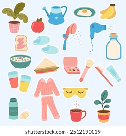 Cute hand drawn morning activities