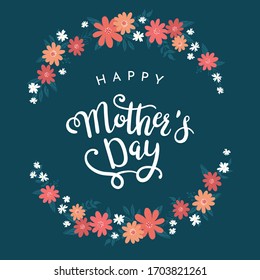 Cute hand drawn Mother's Day design with lovely flowers, great for cards, wallpapers, banners - vector design.