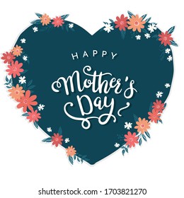 Cute hand drawn Mother's Day design with lovely flowers, great for cards, wallpapers, banners - vector design.