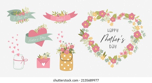 Cute hand drawn Mother's Day seamless pattern, lovely floral background with roses, great for textiles, banners, wallpapers, wrapping - vector design