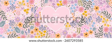 Cute hand drawn Mother's Day design with lovely flowers, great for cards, wallpapers, banners - vector design.