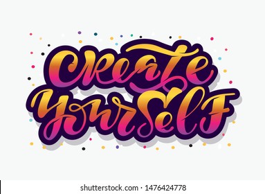 Cute hand drawn motivation lettering poster banner template