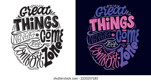 Cute Hand drawn motivation lettering phrase in modern calligraphy style. Inspiration slogan for print and poster design. Vector