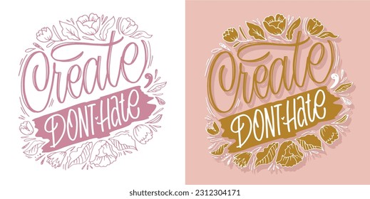 Cute hand drawn motivation lettering quote in modern calligraphy style. Inspiration slogans for print and poster design. Vector for t-shirt design, tee print, mug print.