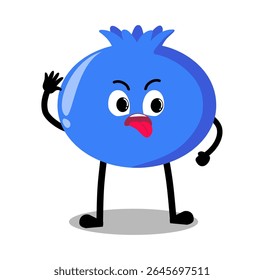 Cute Hand Drawn Naughty blueberry Expression