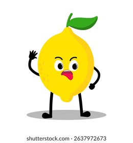 Cute Hand Drawn Naughty Lemon Expression